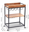 3 tier kitchen trolley steel