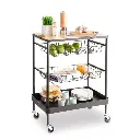 3 tier kitchen trolley steel+ MDF