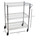 3 tiers chrome wire trolley cart
