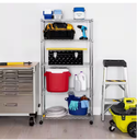 5 tier chrome wire shelving rack with wheels