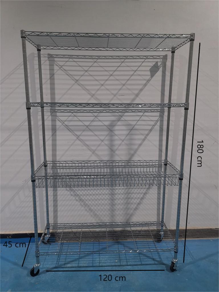 4 Tier Wire Shelving With Basket