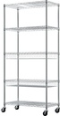 5 Tier light duty Chrome Wire Shelving With baskets