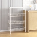 4 Tiers Basket Kitchen Rack with Wood Board Top
