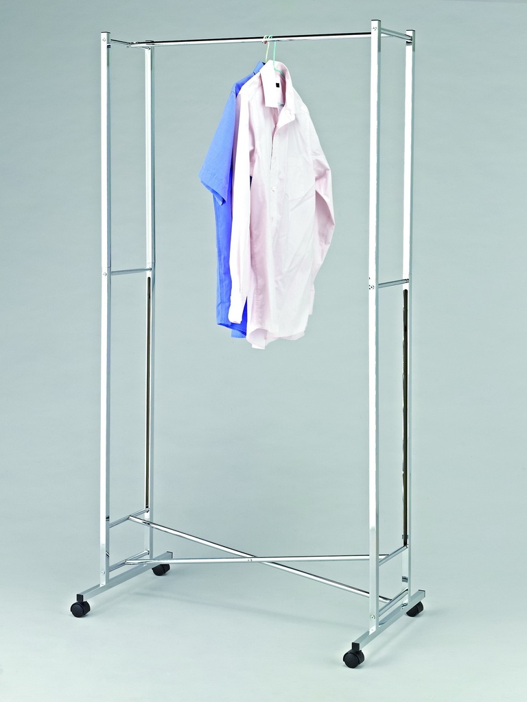 15003C06-FOLDING  GARMENT RACK, STURDY AND RUST RESISTANT CHROME FINISH STEEL FRAME 
