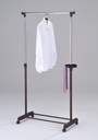 2597E010A-HEAVY DUTY GARMENT RACK, CHROME  PLATED/BLACK POWDER COATING STEEL FRAME.   1PC PLASTIC PLATE WITH 360 DEGREES ROTATION 