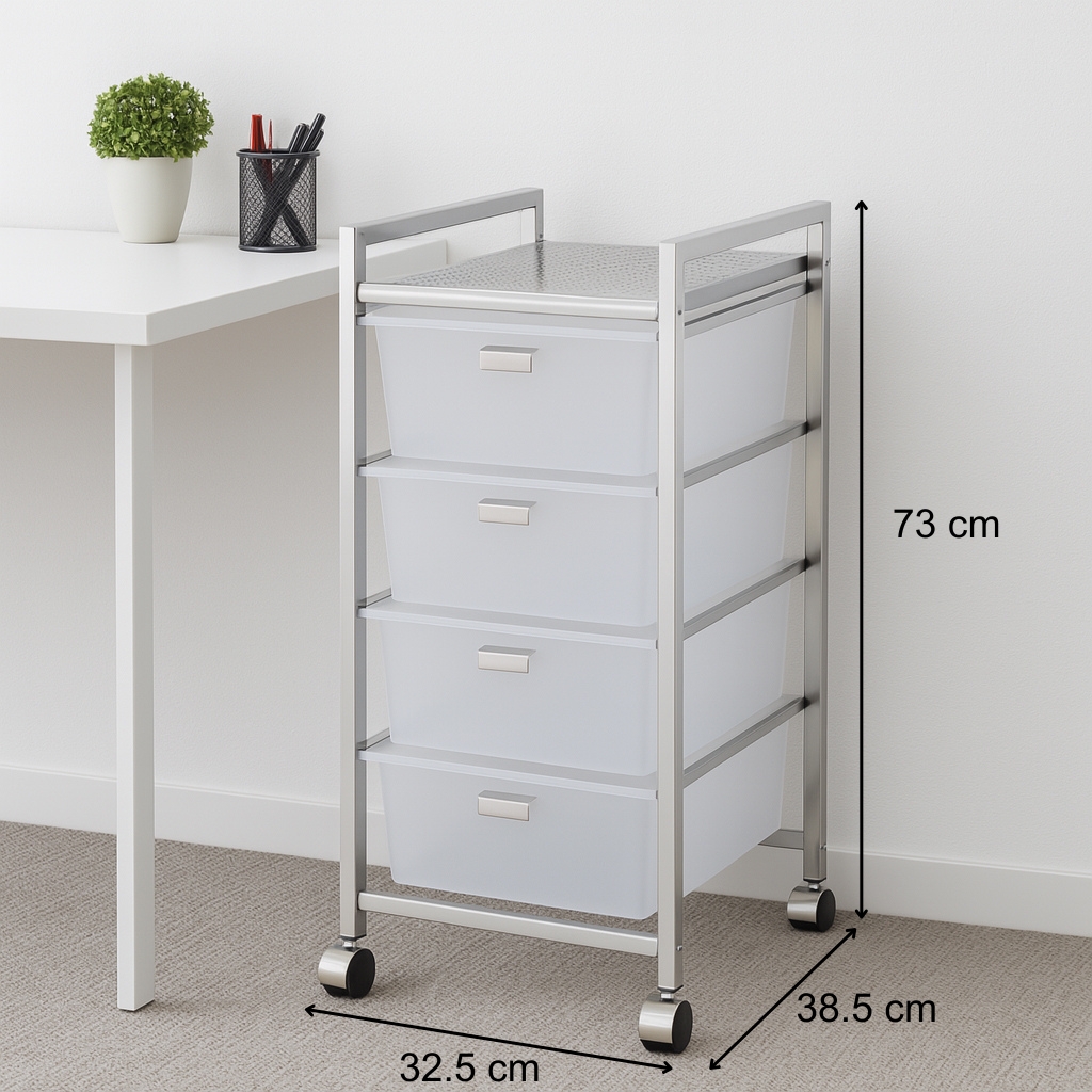 FLF001-4Q-1 4 TIER STORAGE TROLLY