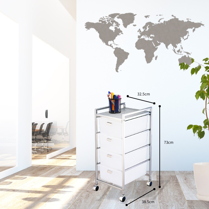 FLF001-4Q-1 4 TIER STORAGE TROLLY