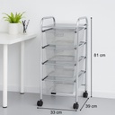 4 Tier Mesh Drawer Storage Trolly