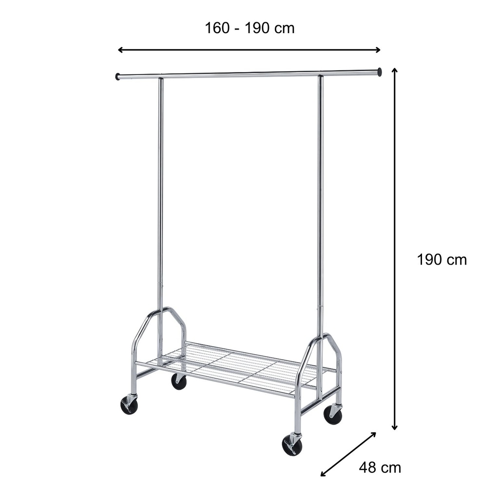  Single Garment Rack Extension Bar 160-190*48*190
