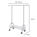  Single Garment Rack Extension Bar 160-190*48*190