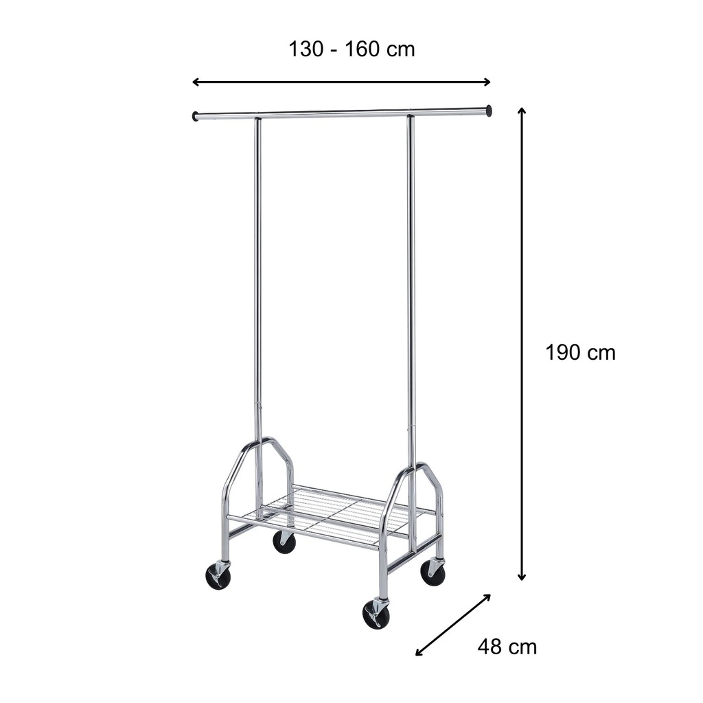 Single Garment Rack Extension Bar 130-160*48*190 CM