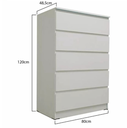  Lily Chest Of 5 Drawers    