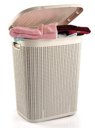  LAUNDRY BASKET WITH KNIT DESIGN M-079