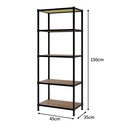5 Tiers Black Bamboo Firber Wood Rack