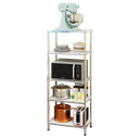 5 Tiers Chrome Bamboo Firber Wood Rack
