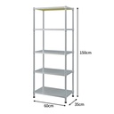 5 Tiers Chrome Bamboo Firber Wood Rack