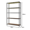 5 Tiers Chrome Bamboo Wood Rack