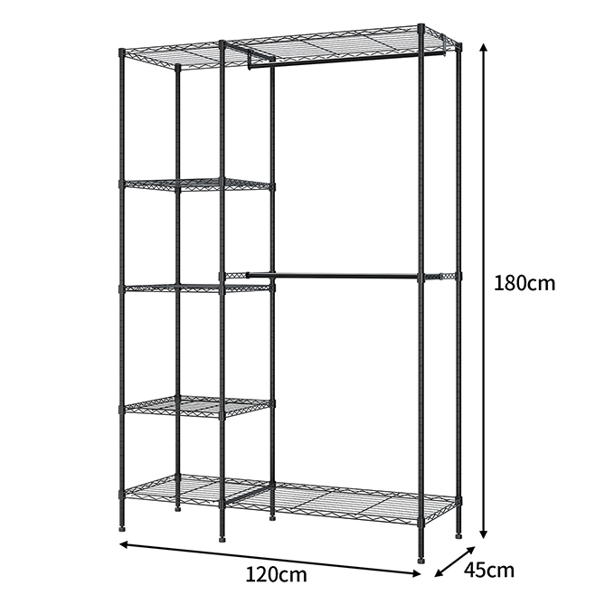 5 Tiers Black Garment Rack