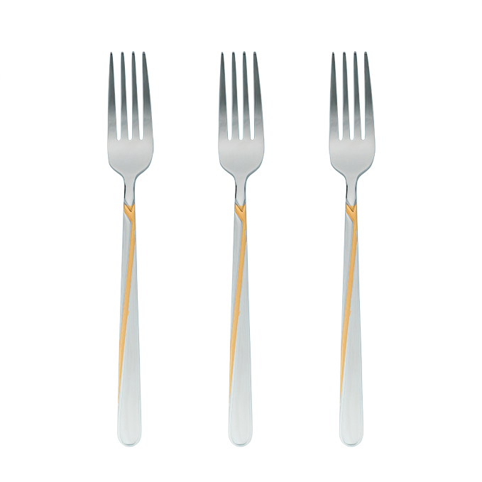  Veda Table Fork With Gold Touch - Set of 3 