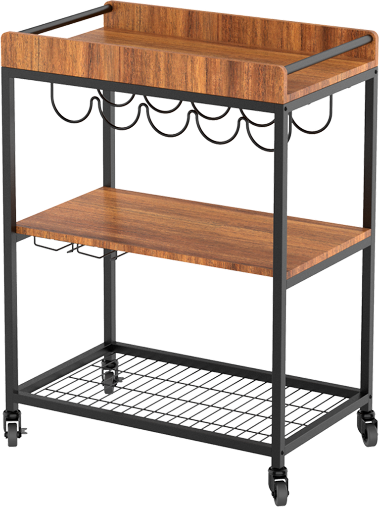 3 tier kitchen trolley steel