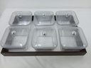 Snack Serving Tray with 6 Bowls and Lid 