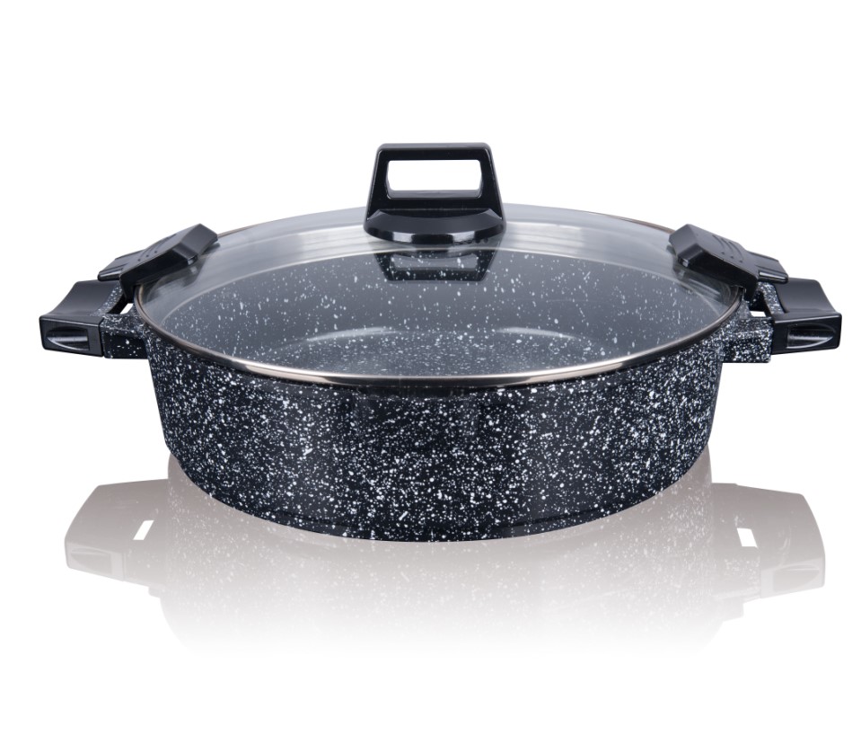 Shallow Granite Non-Stick Cooking Pot