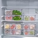 Clear Fruit Storage Box with Drain Basket 
