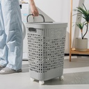 Large Plastic Storage Basket with Wheels & Adjustable Handle