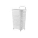 Large Plastic Storage Basket with Wheels & Adjustable Handle