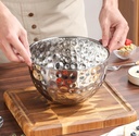 Multi-Purpose Round Bowl with Hammered Stainless Steel Design