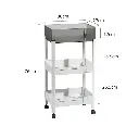 Three-tier storage cart with wheels