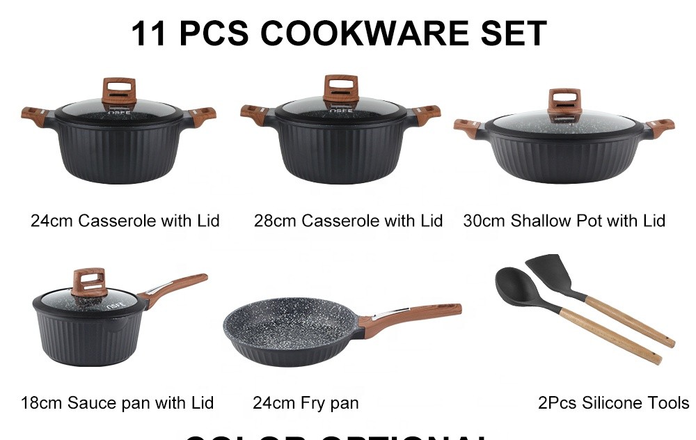 Grey Granite Non-Stick Cookware Set – 12 Pieces