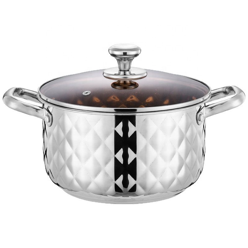 S.S Diamond Pattern Cookware Set–18/20/24/26 cm