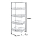  5 Tier Chrome Wire Basket with Wheels