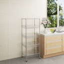  5 Tier Chrome Wire Basket with Wheels