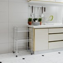 3 Tiers Wire Basket Kitchen Trolley with Wheels