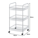 3 Tiers Wire Basket Kitchen Trolley with Wheels
