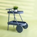 Serving Trolley Steel With Two Large Trays