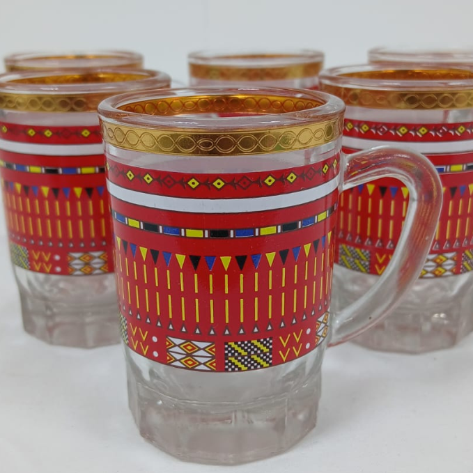 Red Asiri Sadu Istikana Tea Glass – 6 Pieces