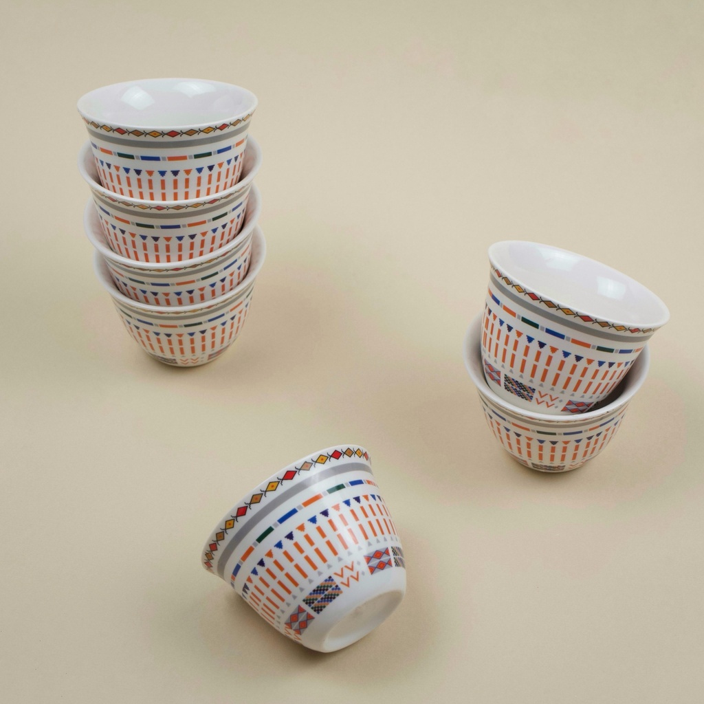 White Sadu Coffee Cups Set – 12 Pieces