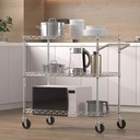 3 Tiers Chrome Wire Trolley Cart