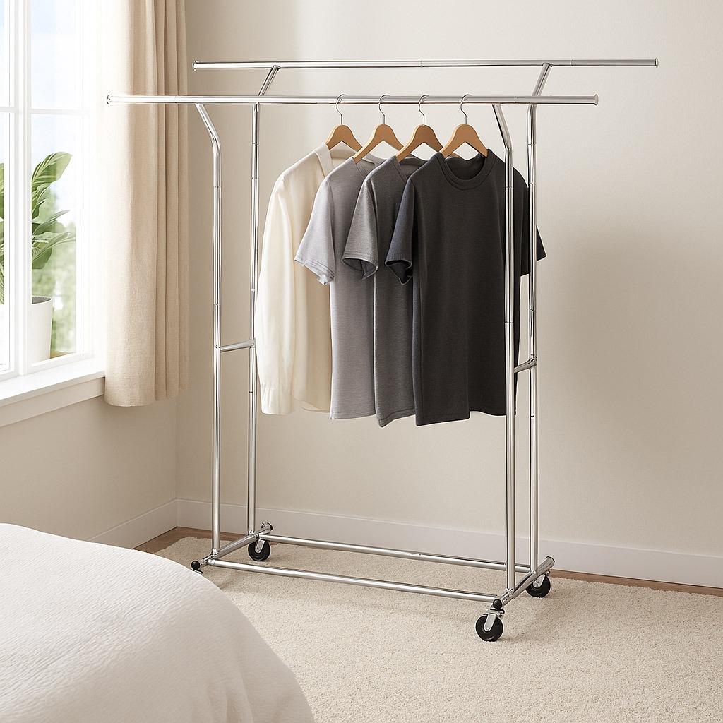 Two Bar Garment Rack 187x55x183 cm