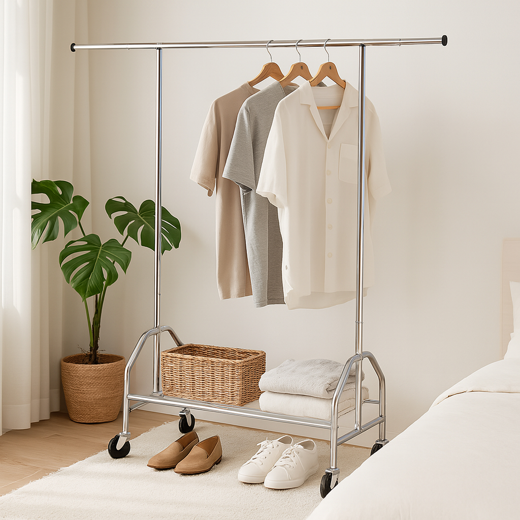  Single Garment Rack Extension Bar 160-190x48x190 cm