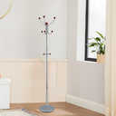 Coat Rack Steel With Wooden Knobs 176 cm