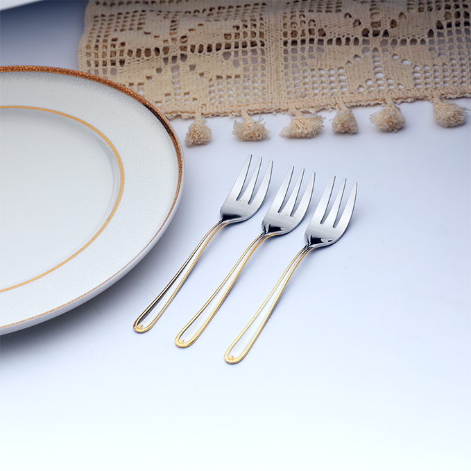 Ava Cake Fork With Gold Touch - Set of 3 