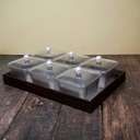Snack Serving Tray with 6 Bowls and Lid 