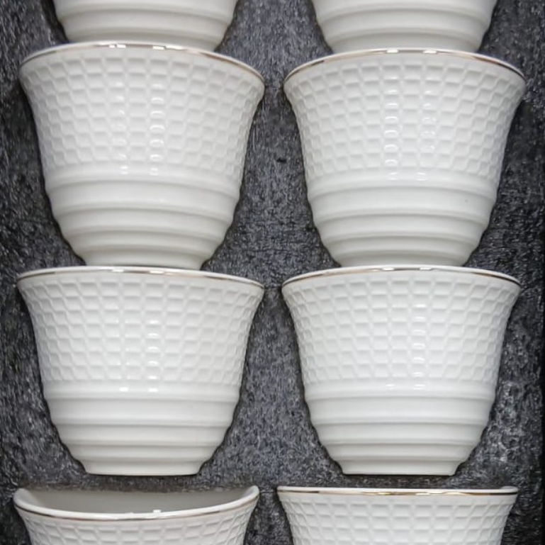 12-Piece Ceramic Arabic Coffee Cup Set  