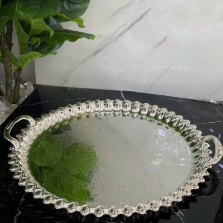 Large Round Stainless Steel Tray