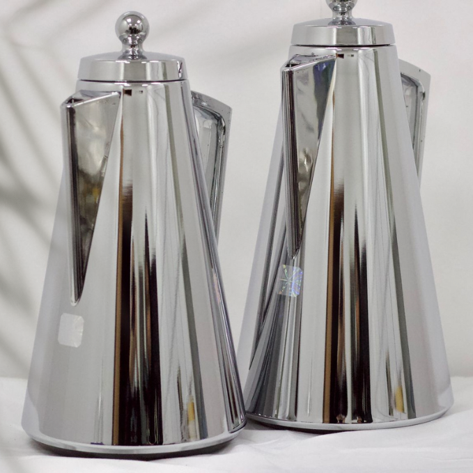  Silver 2 piece Flask Set