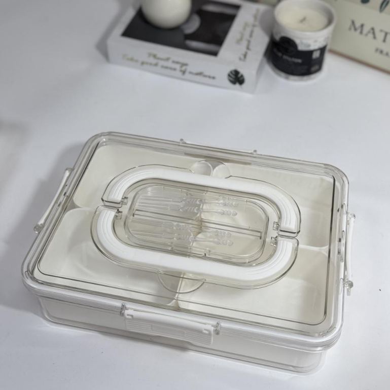 Clear 4-Compartment Snack Box